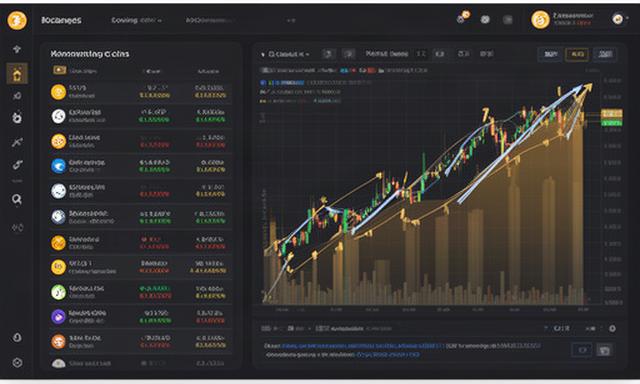 Trending cryptocurrency list with momentum indicators and volume bars showing breakout altcoin opportunities